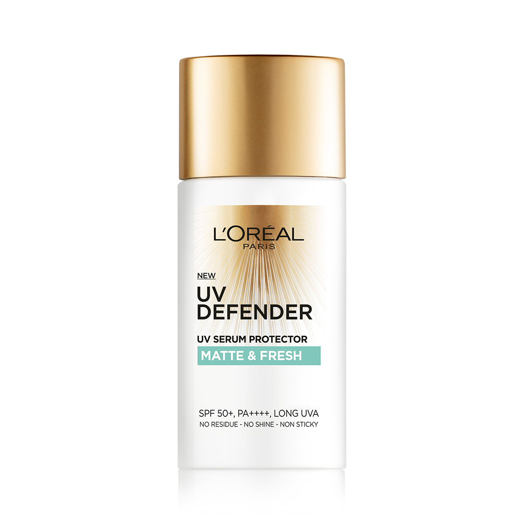 L'Oreal Paris UV Defender Serum Protector Sunscreen SPF 50 PA+++, Matte & Fresh, 50 ml | Lightweight Matte Sunscreen For Oily