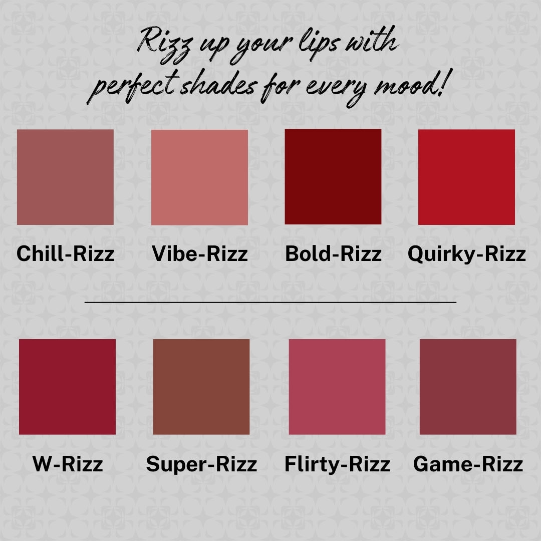 Jaquline USA RIZZ Quirky Rizz Liquid Lipstick Glossy Matte, Long Lasting Formula-3.5ml