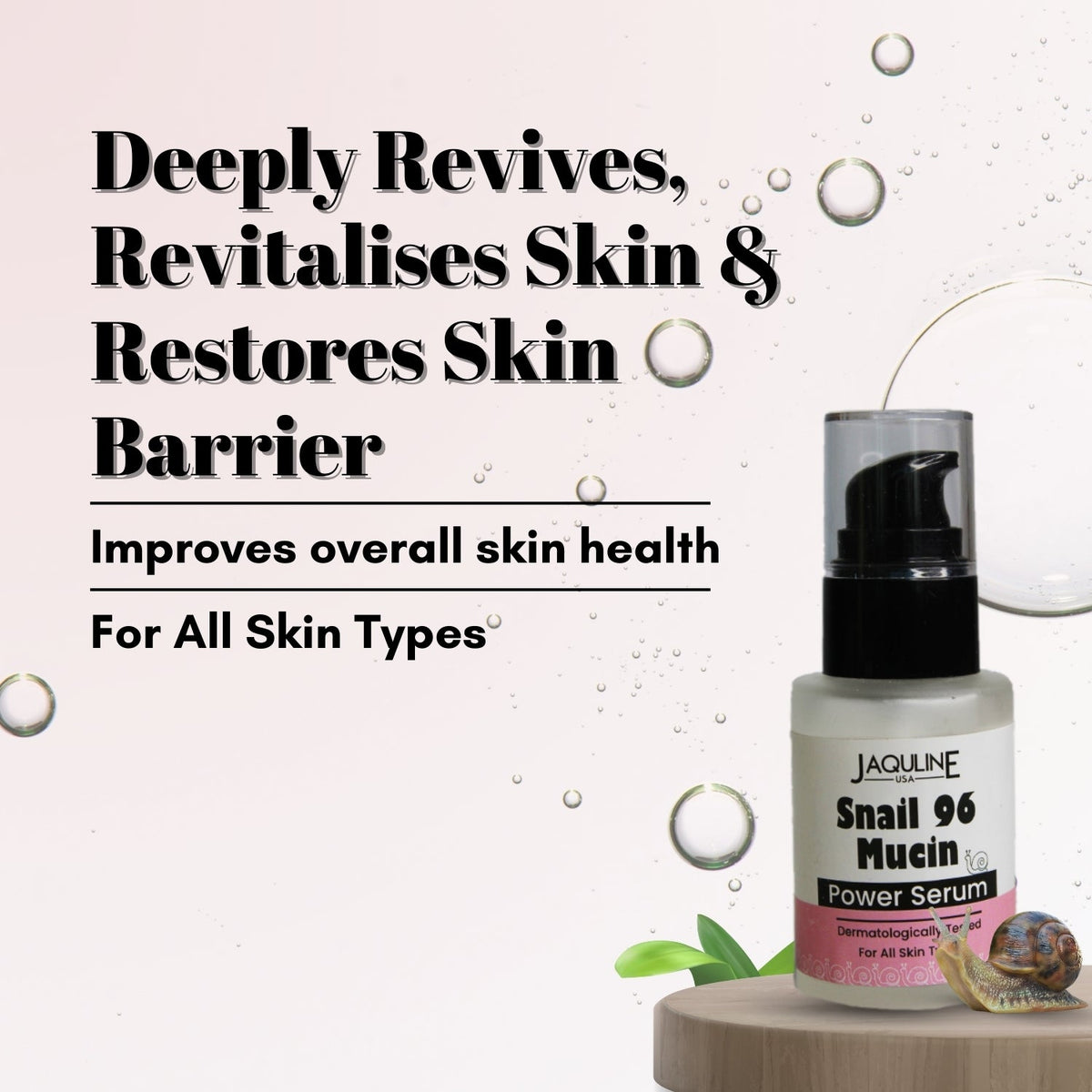 JAQULINE USA Snail Mucin Radiance & Hydration skin care kit | Face Cleanser, Power Serum & Moisturizer Set | Hydrating Face C