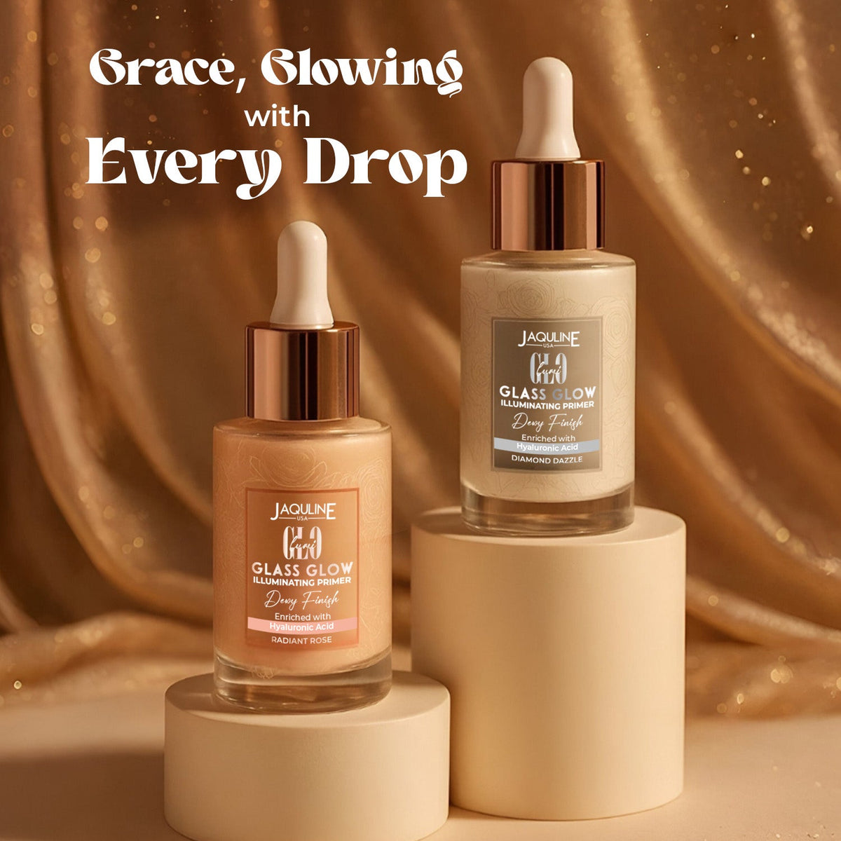Jaquline USA Lumi Glo Glass Glow Illuminating Primer Diamond Dazzle - 30ml