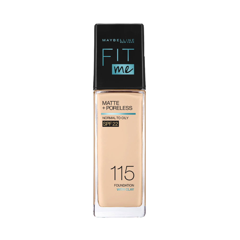 Maybelline New York Fit Me Matte + Poreless Liquid Foundation, 115 Ivory | Matte Foundation | Oil Control Foundation | Founda