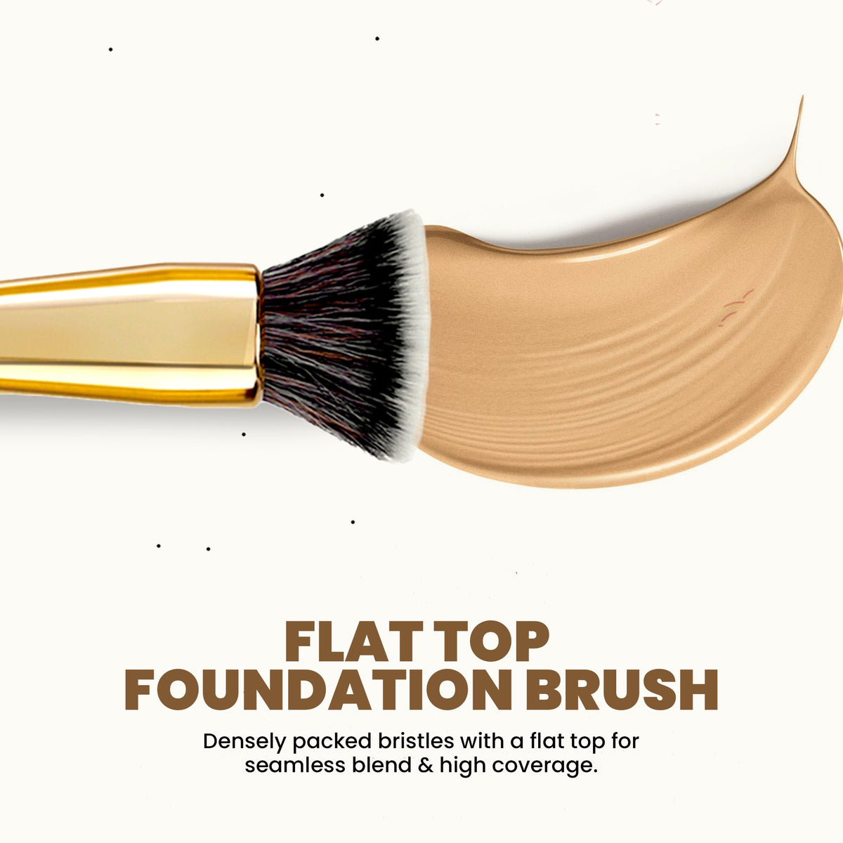 MARS Artist's Arsenal Professional Foundation Flat make up Brush | Feather Soft Touch | Precise Synthetic Bristle | Luxe Pack