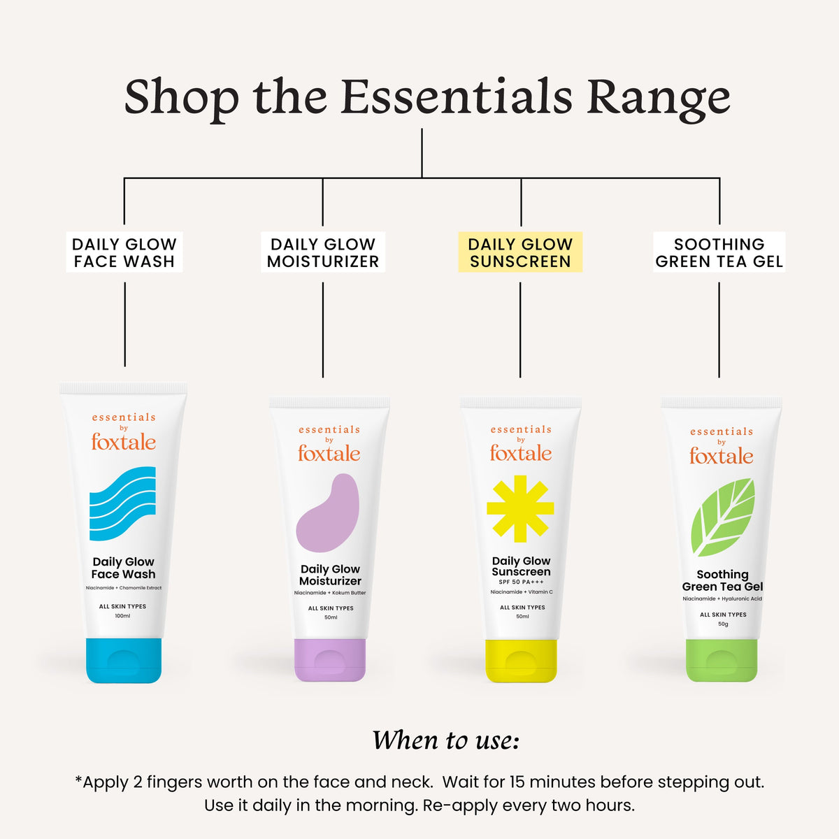 Foxtale Essential Brightening SPF50, Vit C-50ml
