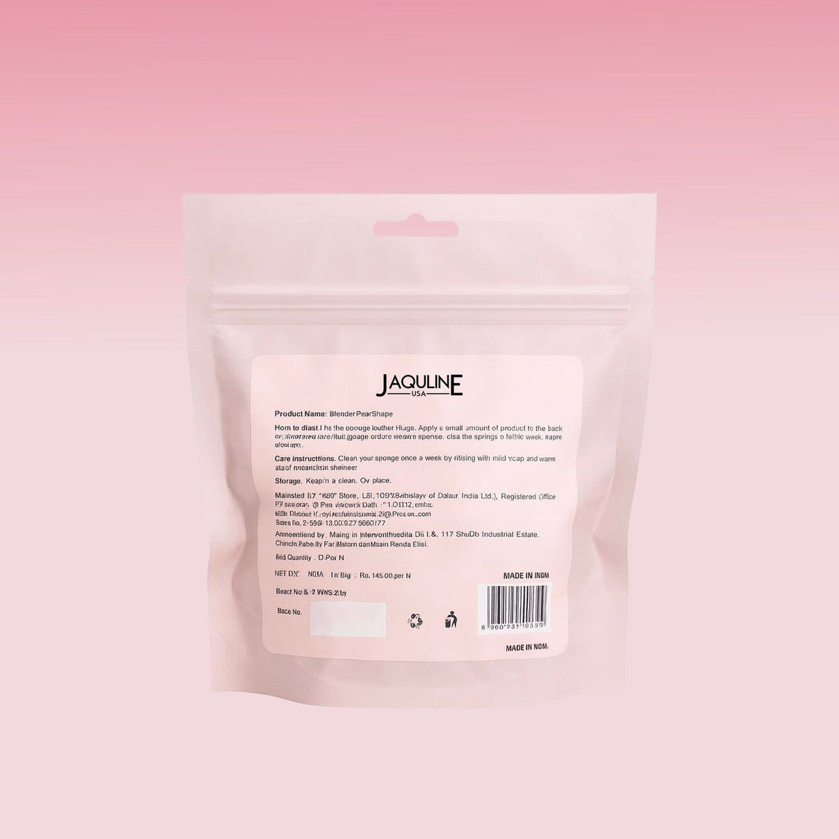 JAQULINE USA Makeup Blender Sponge Dual Cut Shape for Foundation Contour Concealer Precision Blending Soft Latex Free Flawles