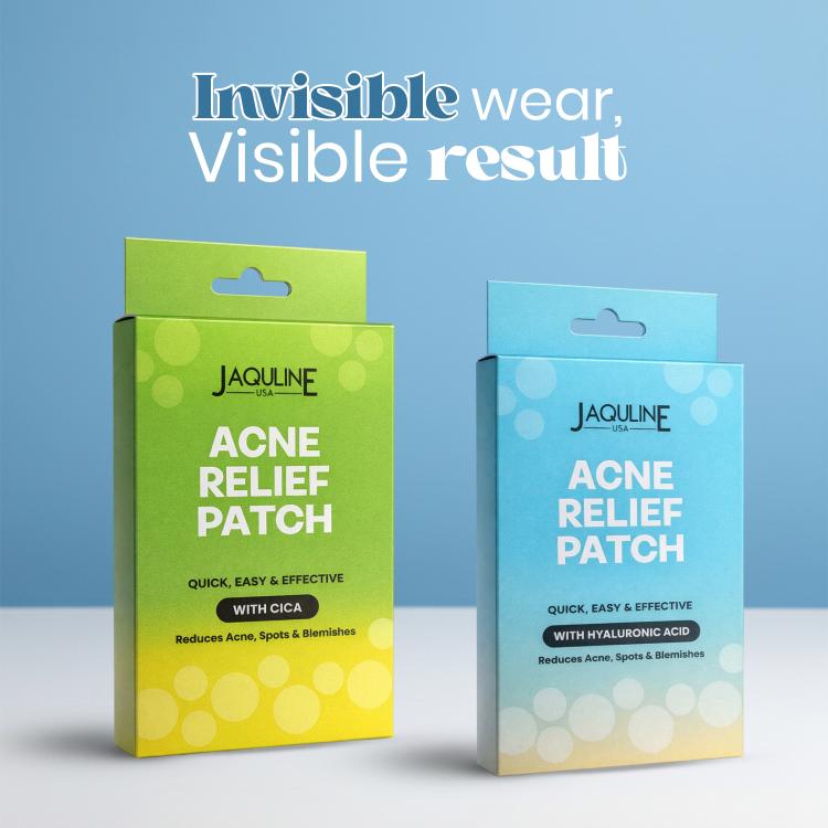 JAQULINE USA Acne Relief Patches with Hyaluronic Acid | Hydrocolloid Pimple Patches | Soothing Spot Treatment | Absorbs Acne