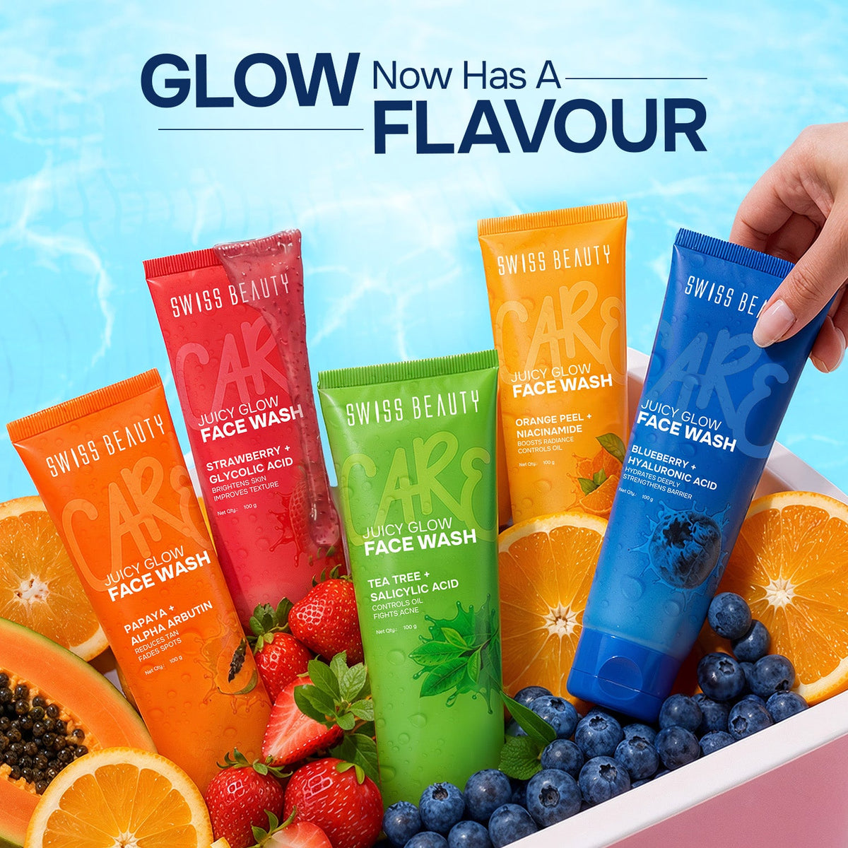 Care Juicy Glow Face Wash Blueberry + Hyaluronic Acid