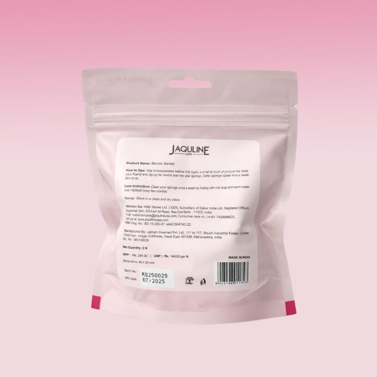 JAQULINE USA Makeup Blender Sponge Slanted Cut for Foundation Concealer Contour Blending Soft Latex Free Beauty Sponge Flawle