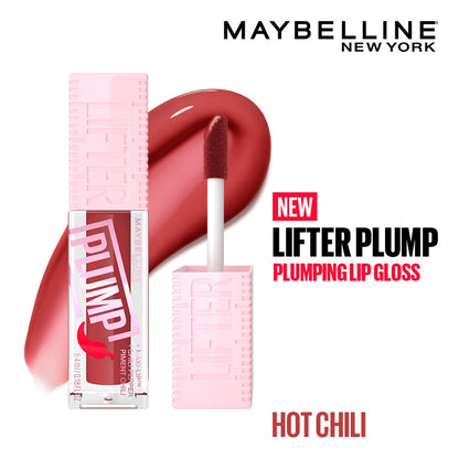Maybelline New York Lifter Plump - Plumping Lip Gloss, Hot Chili, 5ml