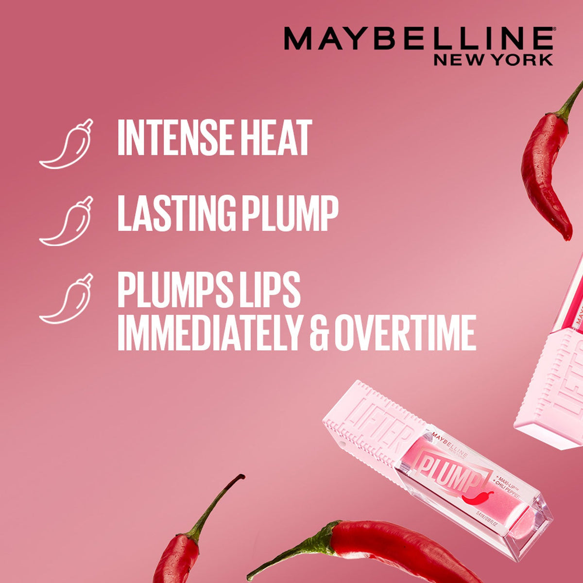 Maybelline New York Lifter Plump - Plumping Lip Gloss, Peach Fever, 5ml