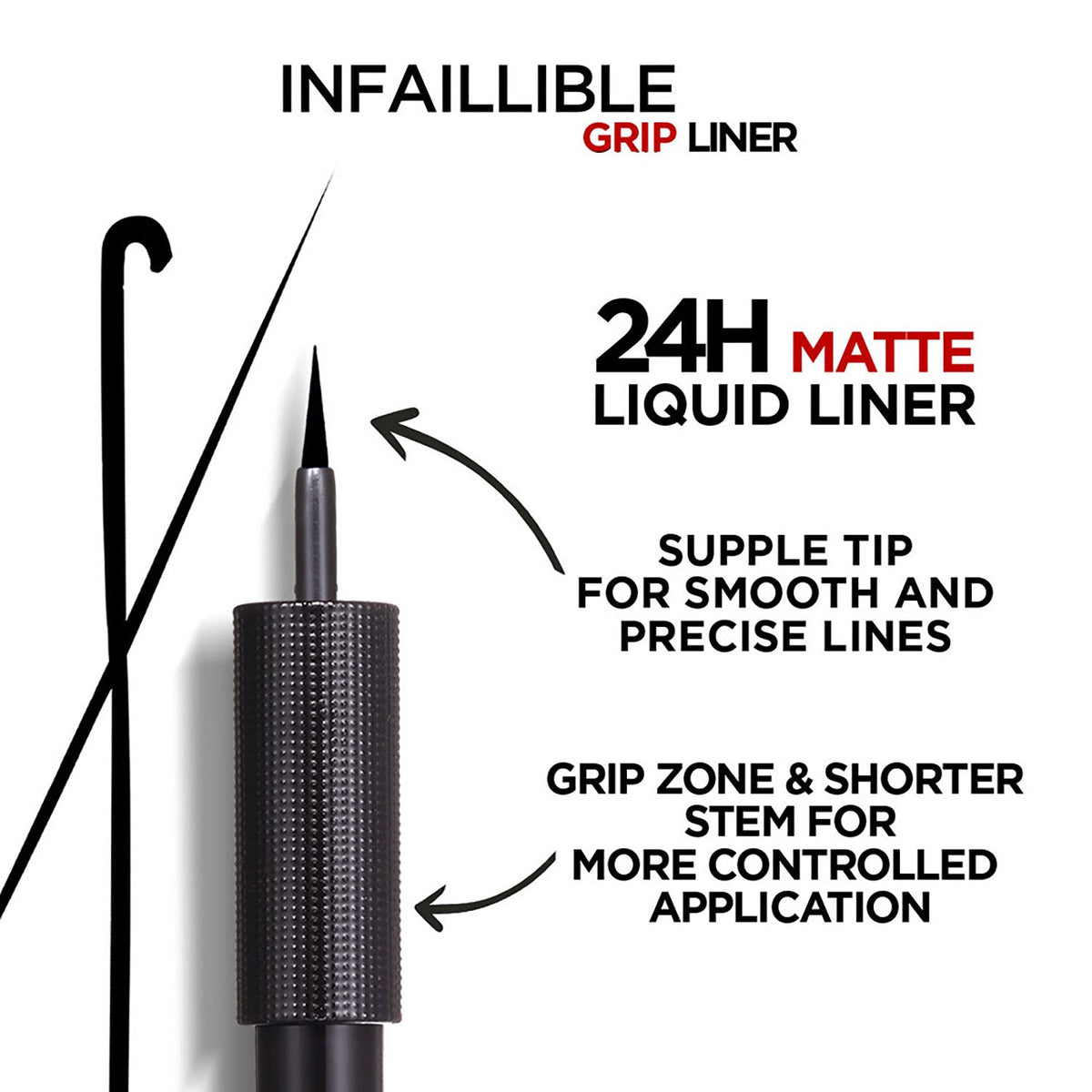 L'Oreal Paris INFAILLIBLE GRIP 24H MATTE LIQUID LINER - 01 MATTE BLACK