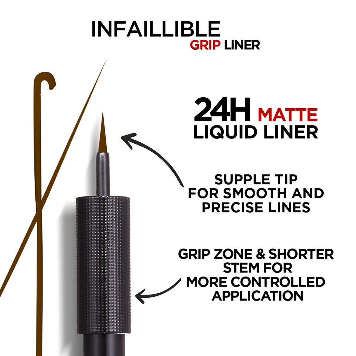 L'Oreal Paris INFAILLIBLE GRIP 24H MATTE LIQUID LINER - 03 BROWN