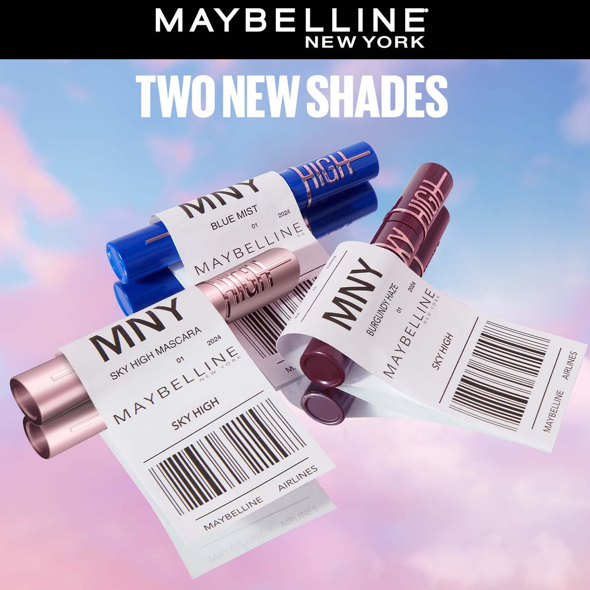 Maybelline New York Sky High Easy Wash Mascara, Burgundy Haze, 7.2ml