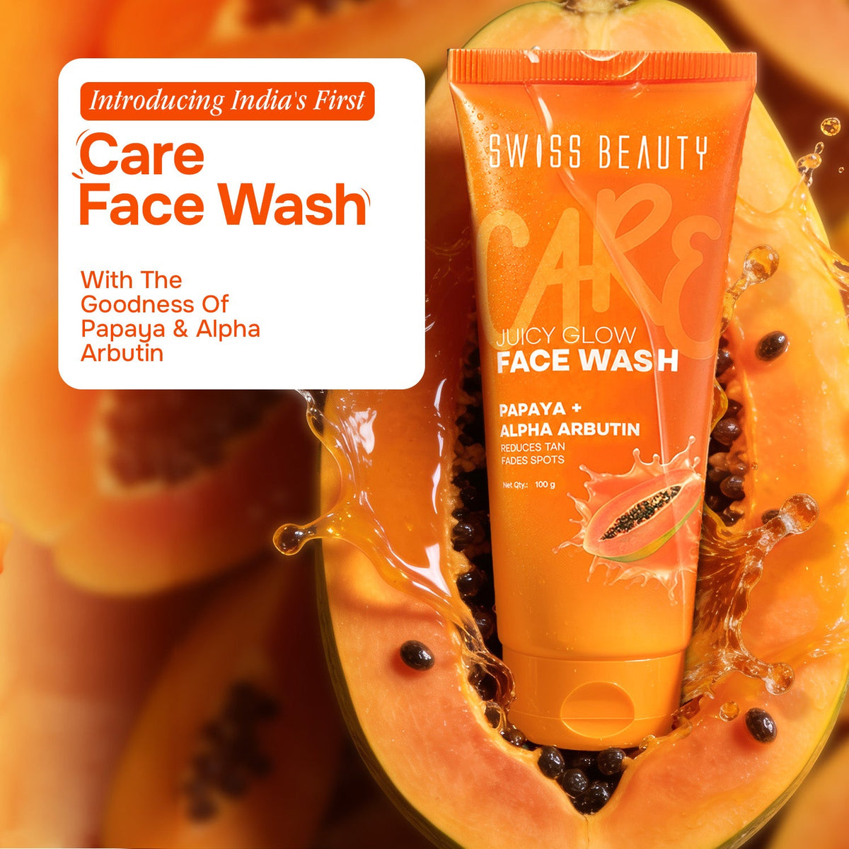 Care Juicy Glow Face Wash  Papaya + Alpha Arbutin