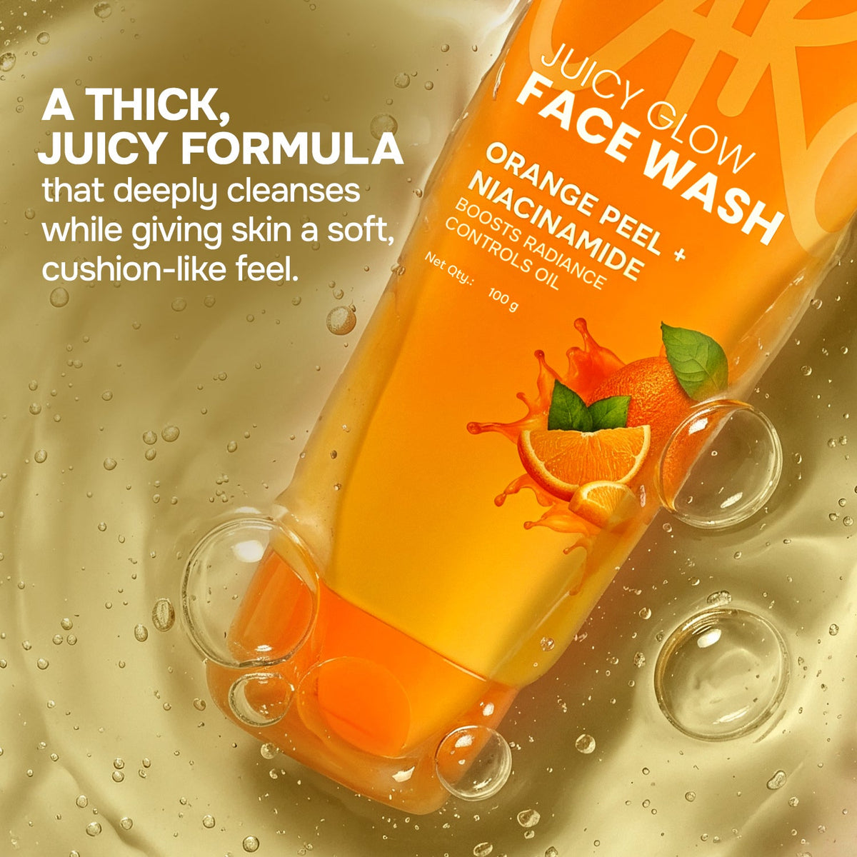 Care Juicy Glow Face Wash  Orange Peel + Niacinamide