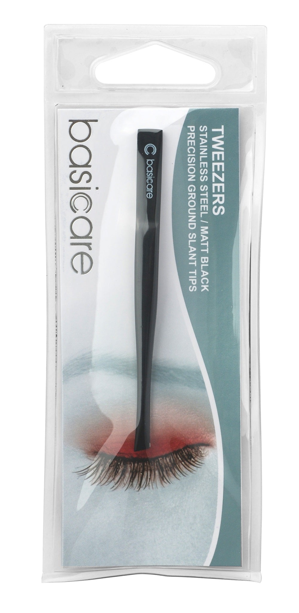 Basicare Stainless Steel Matt Black Precision Ground Slant Tip Tweezer For Women And Men.Tweezer For Ingrown Hair, Plucking D