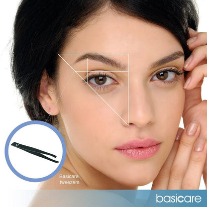 Basicare Stainless Steel Matt Black Precision Ground Slant Tip Tweezer For Women And Men.Tweezer For Ingrown Hair, Plucking D
