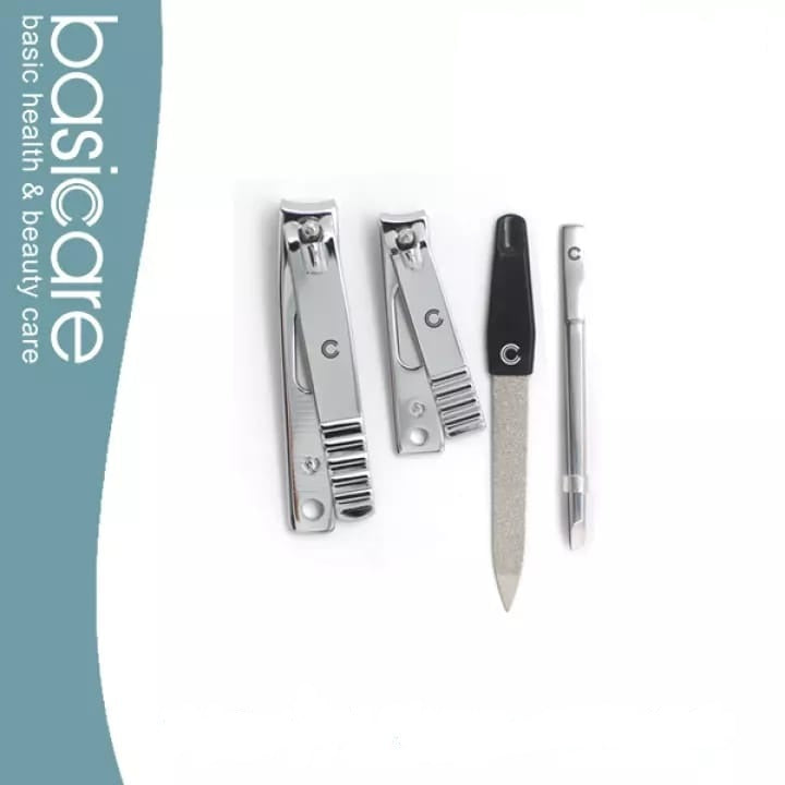 Basicare The Starter Set 4Pcs - Nail Clipper Toe Nail Clipper, Nail File & Tweezer