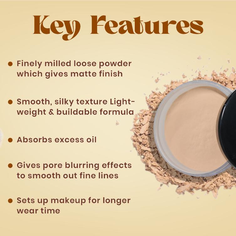 JAQULINE USA Pro Fix Finishing Loose Powder | Oil Control Matte Finish | Blurs Pores & Sets Makeup | Lightweight, Long Lastin