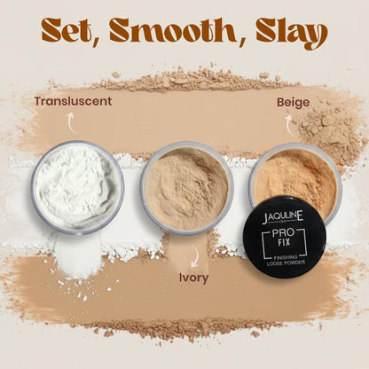 JAQULINE USA Pro Fix Finishing Loose Powder | Oil Control Matte Finish | Blurs Pores & Sets Makeup | Lightweight, Long Lastin