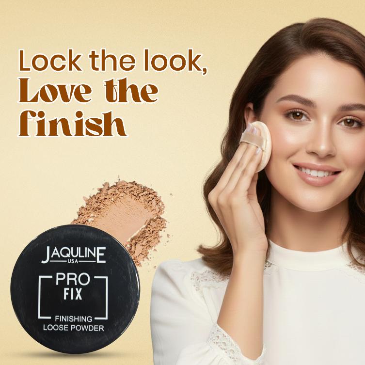 JAQULINE USA Pro Fix Finishing Loose Powder | Oil Control Matte Finish | Blurs Pores & Sets Makeup | Lightweight, Long Lastin
