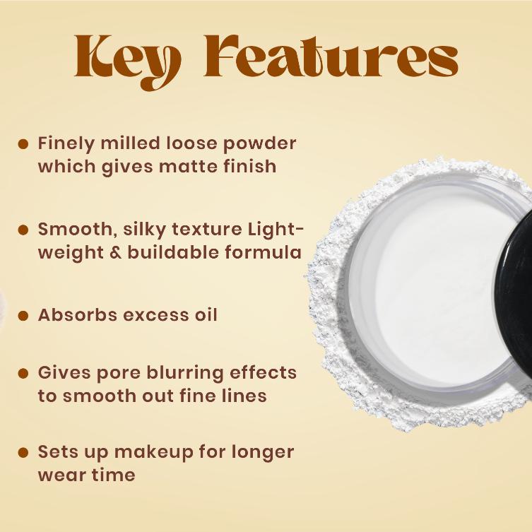 JAQULINE USA Pro Fix Finishing Loose Powder | Oil Control Matte Finish | Blurs Pores & Sets Makeup | Lightweight, Long Lastin
