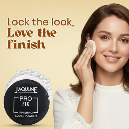 JAQULINE USA Pro Fix Finishing Loose Powder | Oil Control Matte Finish | Blurs Pores & Sets Makeup | Lightweight, Long Lastin