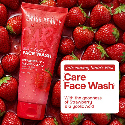 Care Juicy Glow Face Wash  Strawberry + Glycolic Acid
