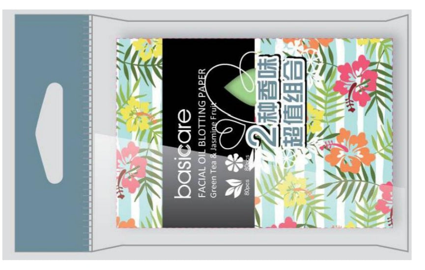 Basicare Facial Oil Blotting Sheets For Face Natural Green Tea & Jasmine Fruit. For Oily Skin Oil Absorbing Tissues Beauty Bl