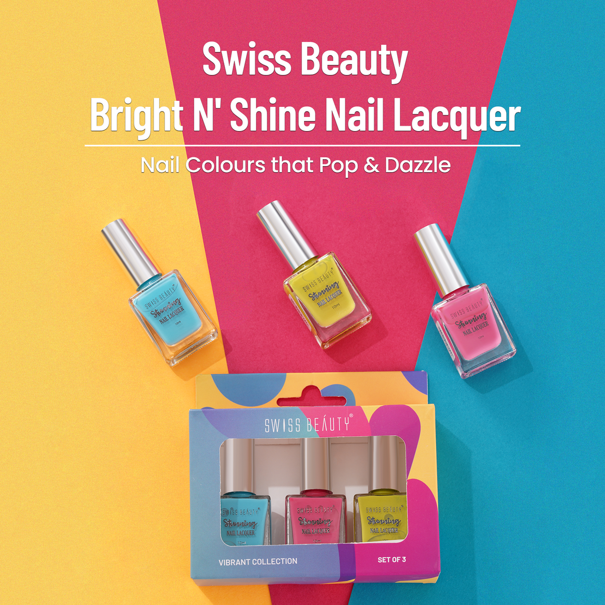 Bright n' Shine Set Of 3 Nail Laquer