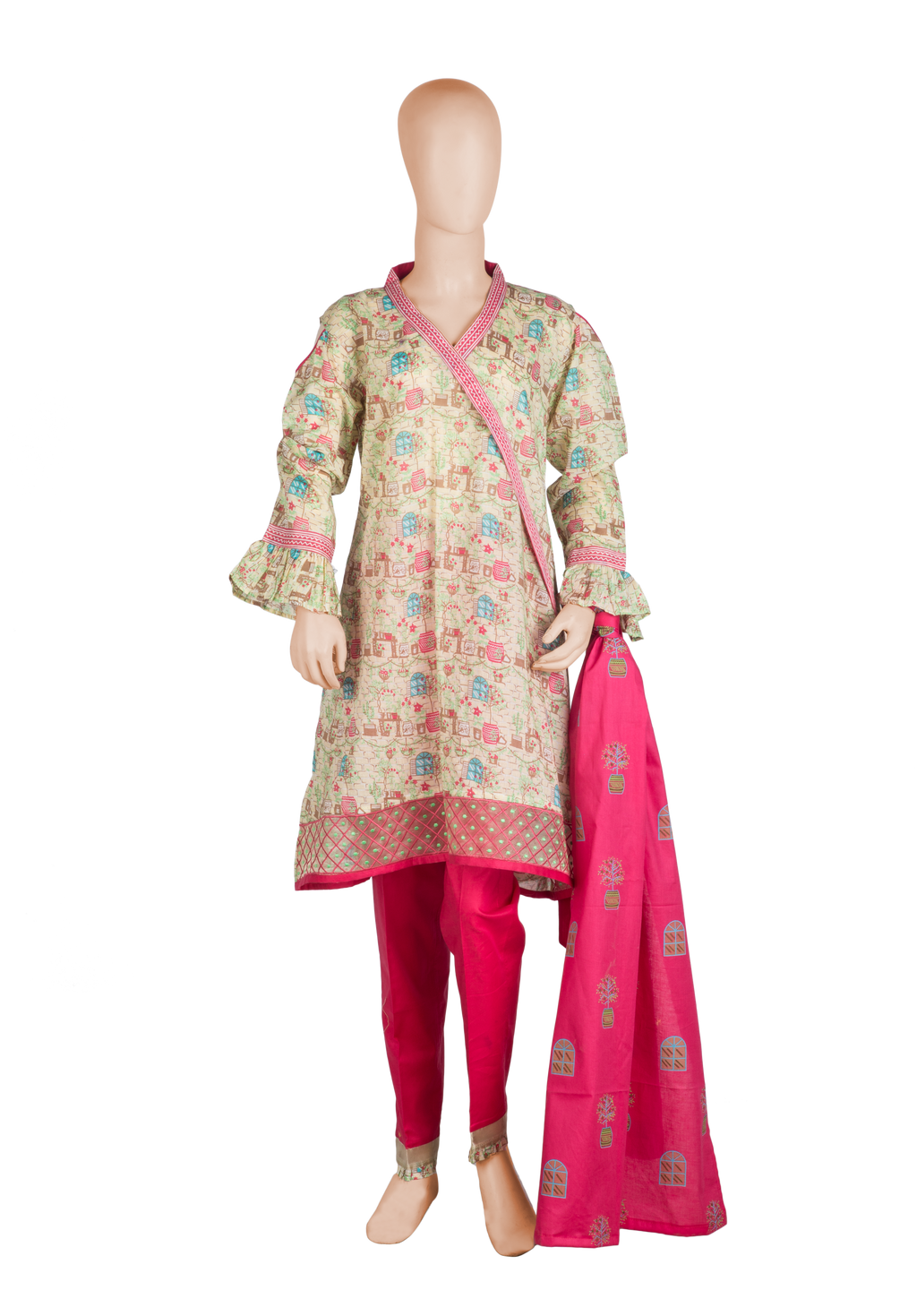 Komal's GAD-00980 Teen's Printed 3PC Suit