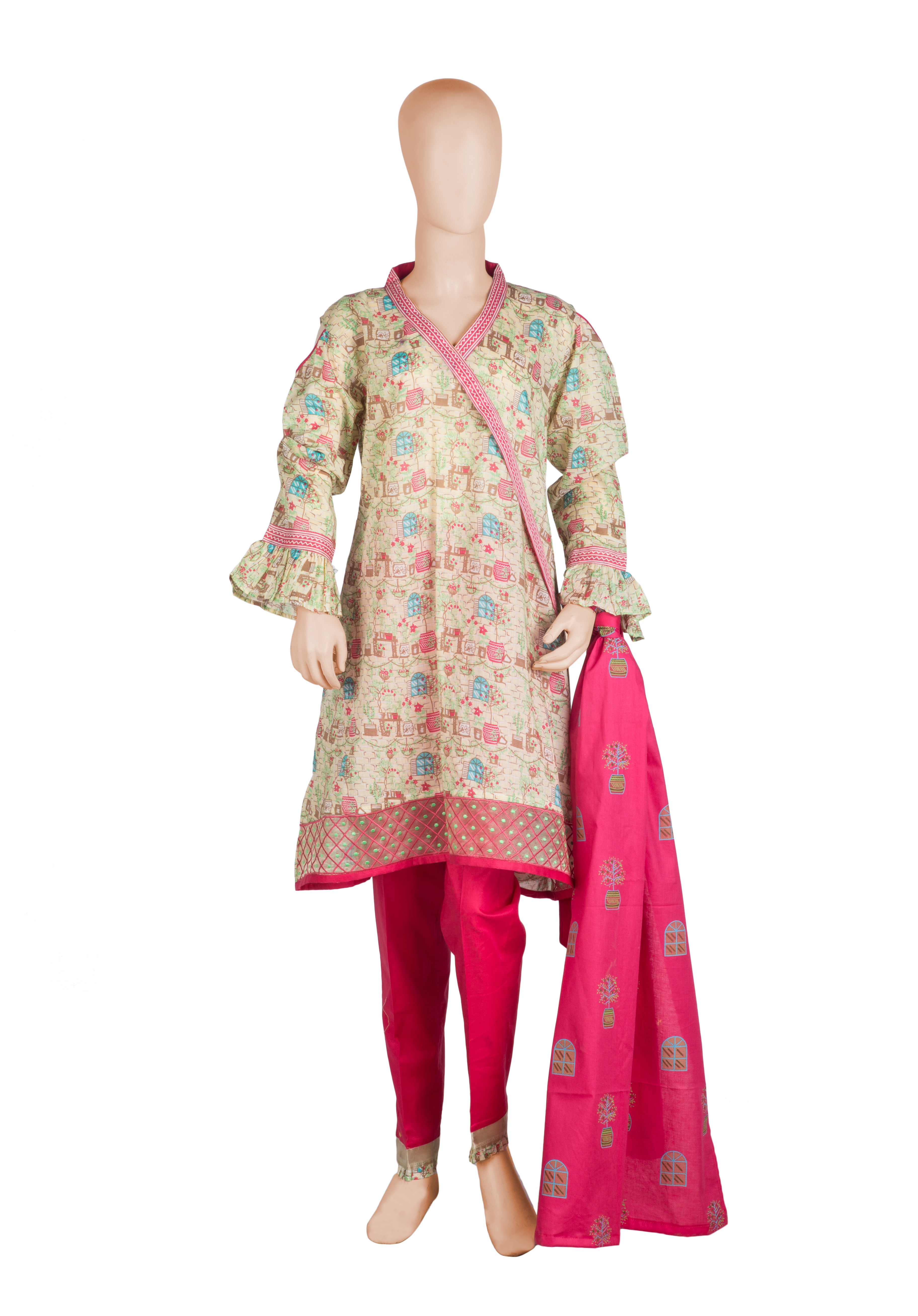 Komal's GAD-00980 Teen's Printed 3PC Suit