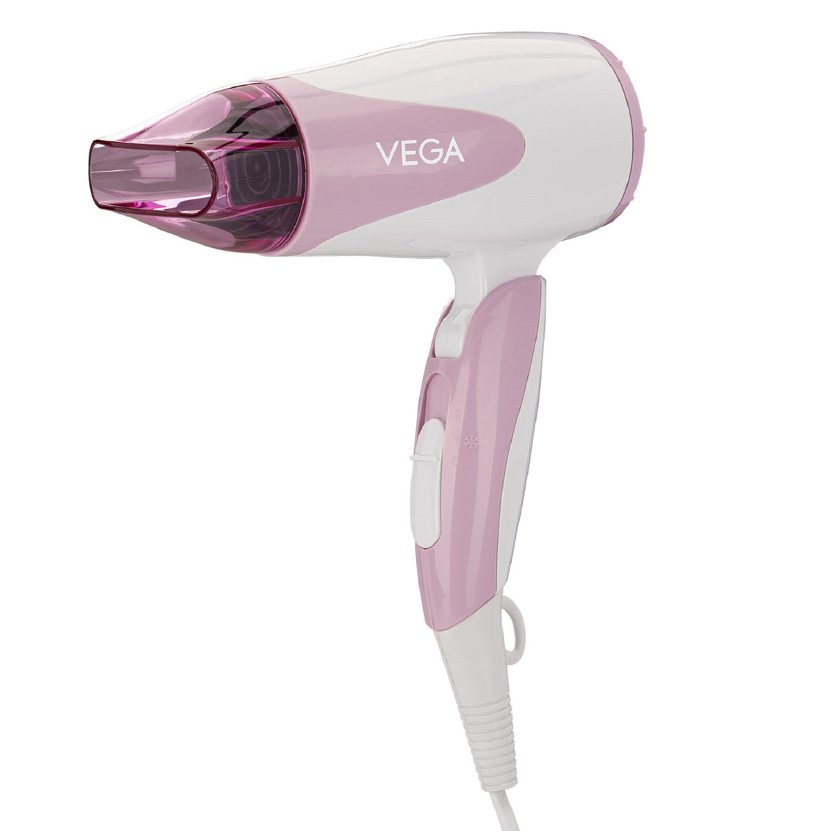 Vega Blooming Air Foldable 1000 Watts Hair Dryer with Heat & Cool Setting and Detachable Nozzle (VHDH-05), Color May Vary, (M