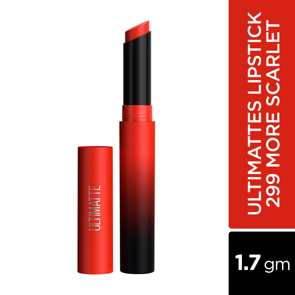 Maybelline New York Color Sensational Ultimattes Lipstick, 299 More Scarlet, 1.7 g