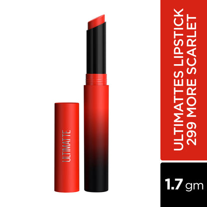 Maybelline New York Color Sensational Ultimattes Lipstick, 299 More Scarlet, 1.7 g