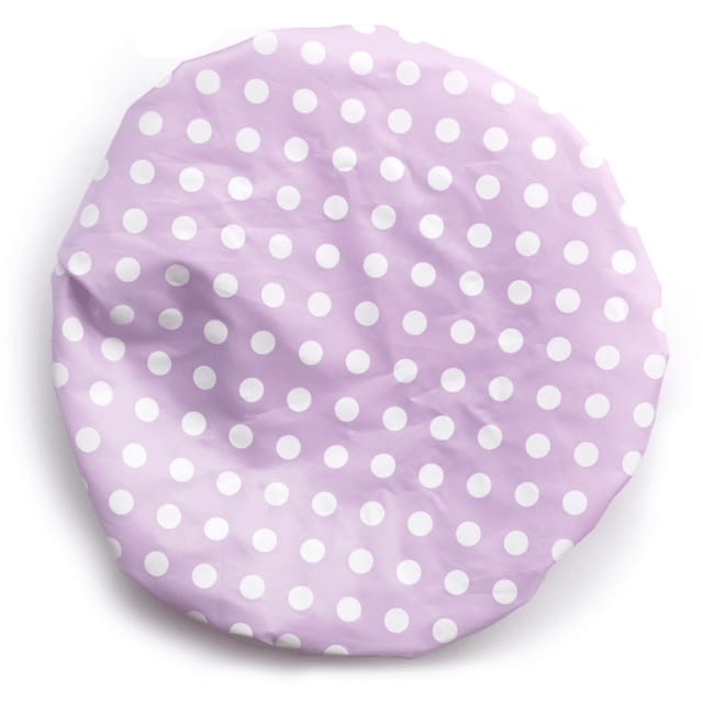 Basicare Purple Shower Cap With White Dots