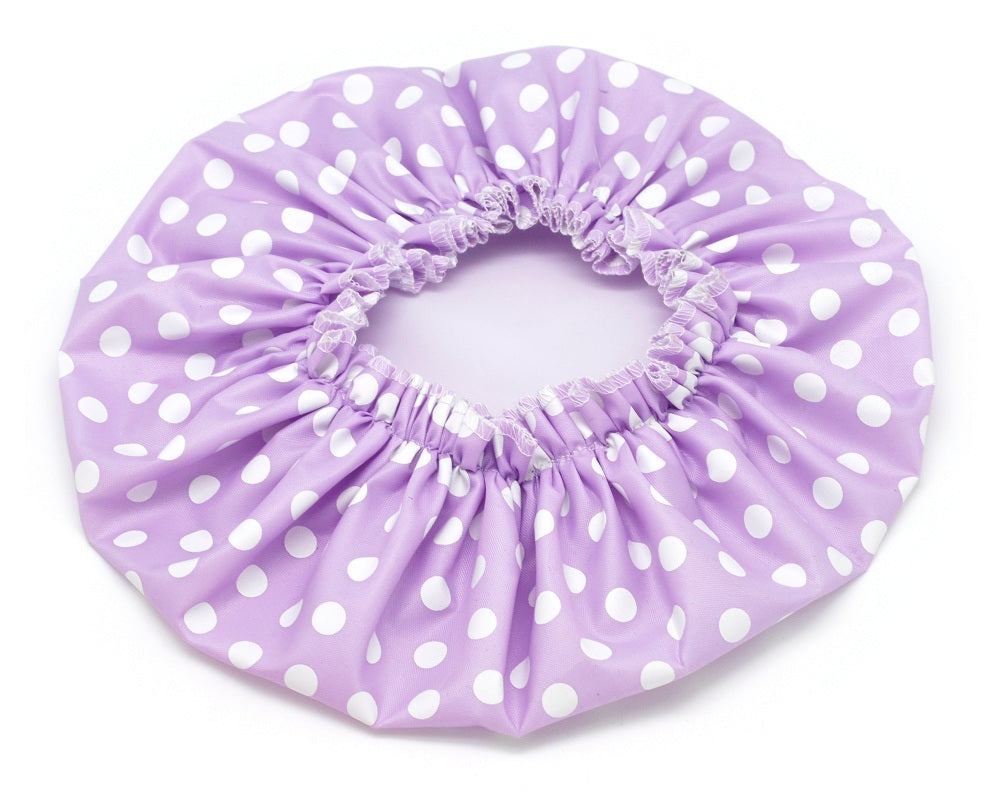 Basicare Purple Shower Cap With White Dots