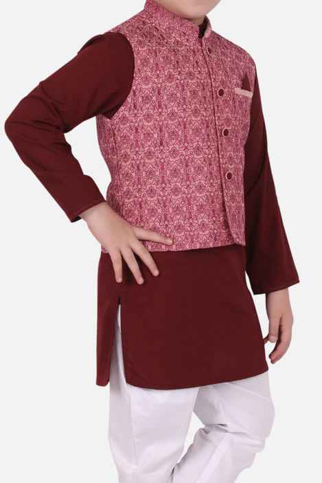 Komal's Boys Kameez Shalwar w/ Waistcoat