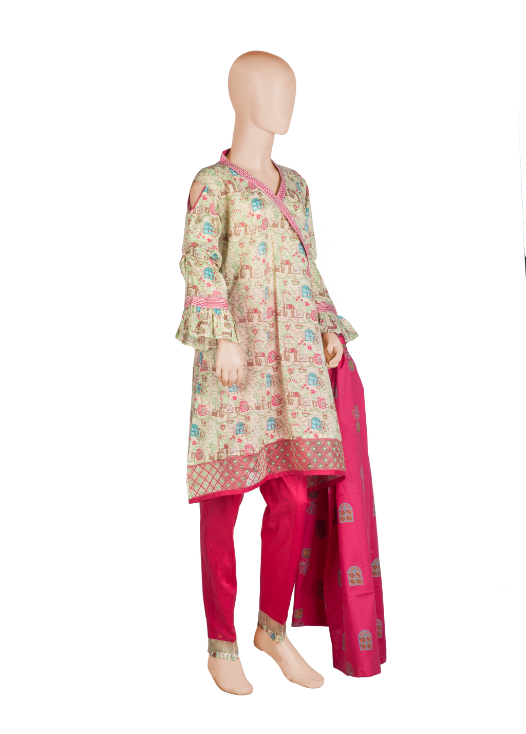 Komal's GAD-00980 Teen's Printed 3PC Suit