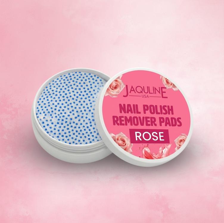JAQULINE USA Rose Nail Polish Remover Pads | Acetone-Free Nail Paint Remover Wipes | With Vitamin E, Aloe Vera & Olive Oil | 
