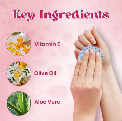 JAQULINE USA Rose Nail Polish Remover Pads | Acetone-Free Nail Paint Remover Wipes | With Vitamin E, Aloe Vera & Olive Oil | 