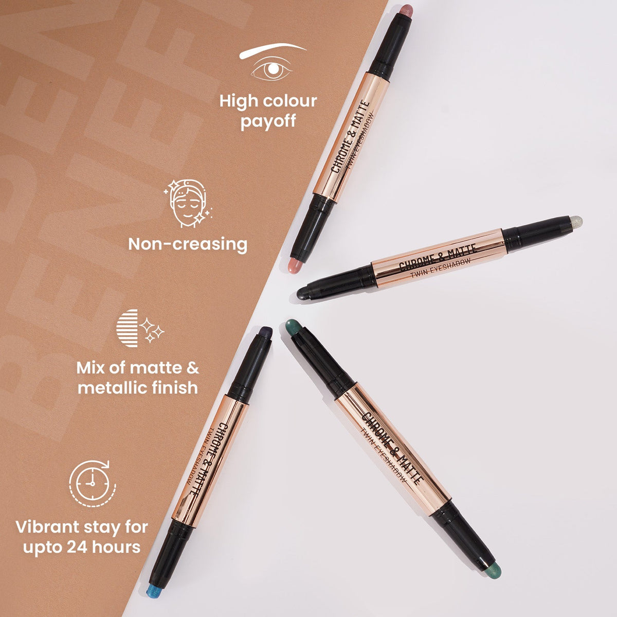 Chrome & Matte Twin Eyeshadow Pack Of 4