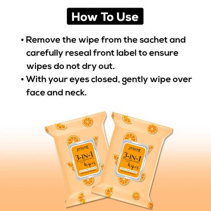 Jaquline USA Face wipes Combo(3in1 Daily Brightening + Refreshing ) Pack of 2