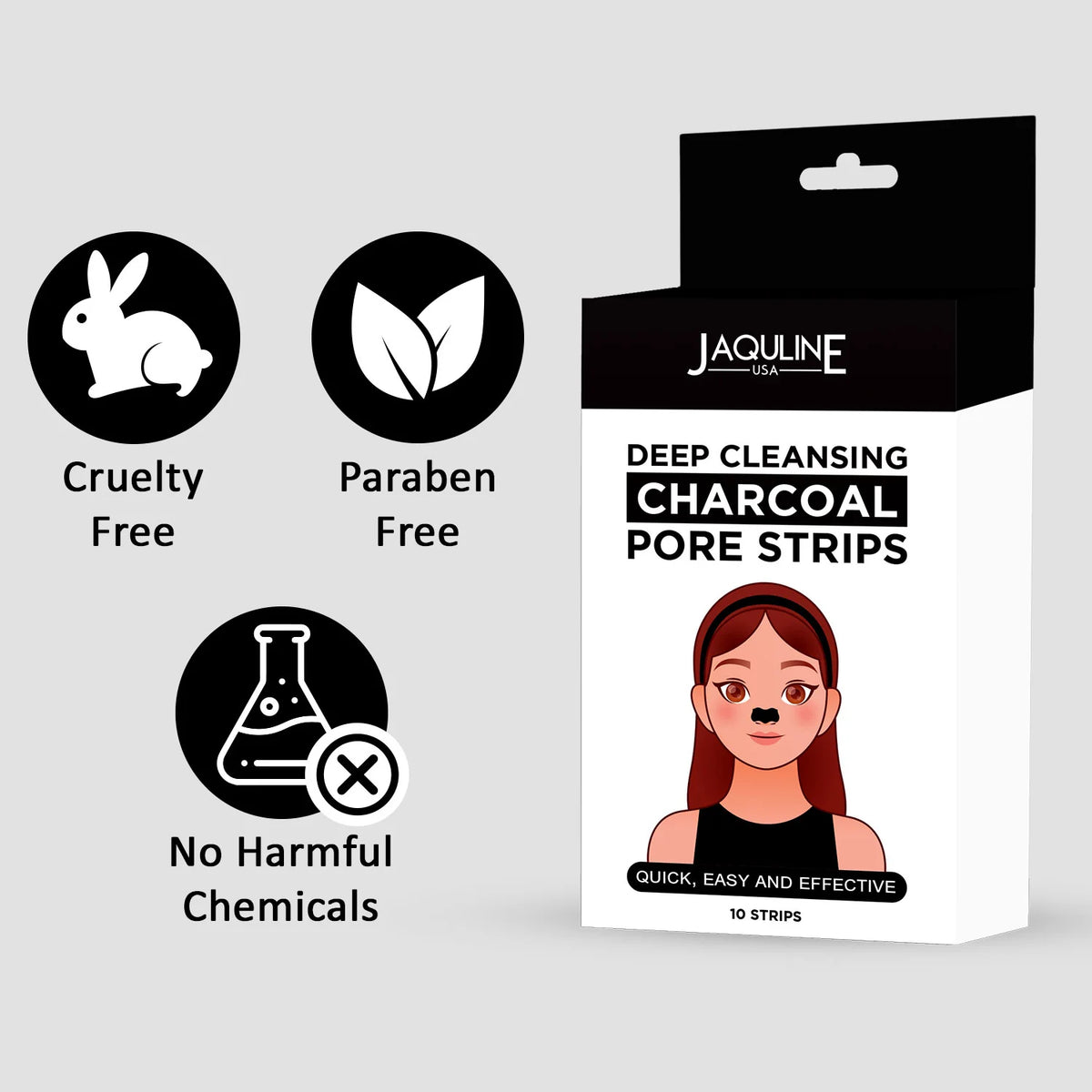 Jaquline USA Deep Cleansing Charcoal Pore Strips