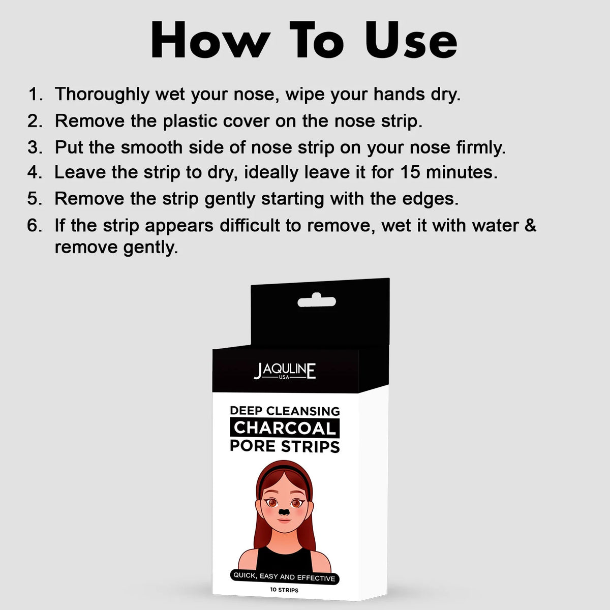 Jaquline USA Deep Cleansing Charcoal Pore Strips