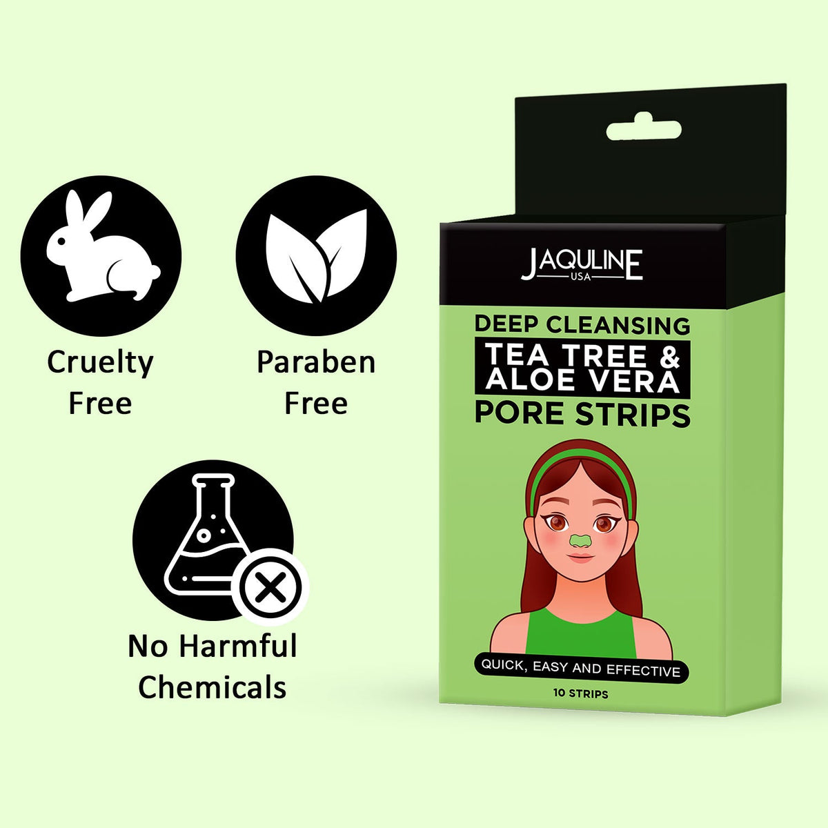 Jaquline USA Teatree & Aloe Vera Nose Pore Strips