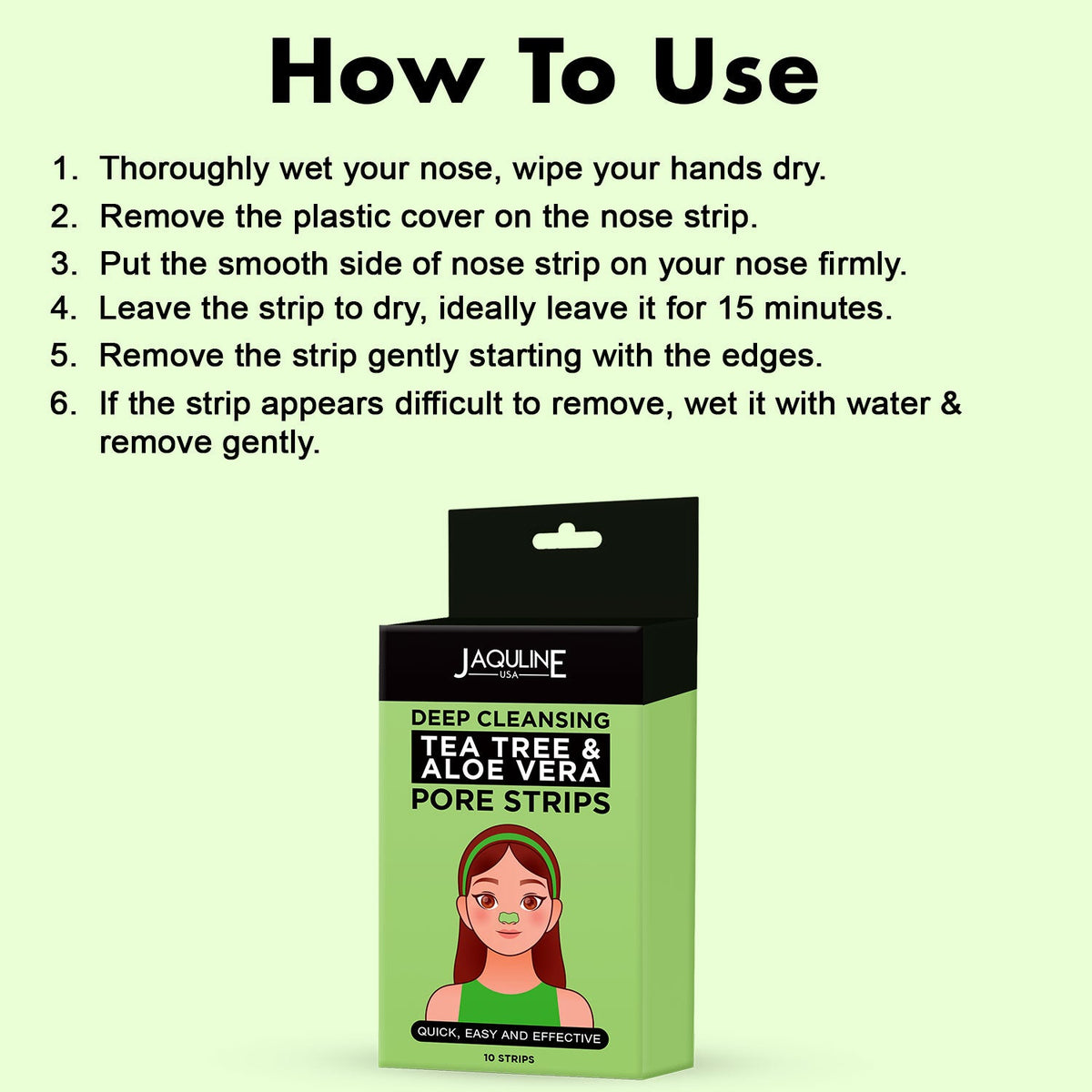 Jaquline USA Teatree & Aloe Vera Nose Pore Strips