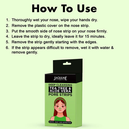 Jaquline USA Teatree & Aloe Vera Nose Pore Strips