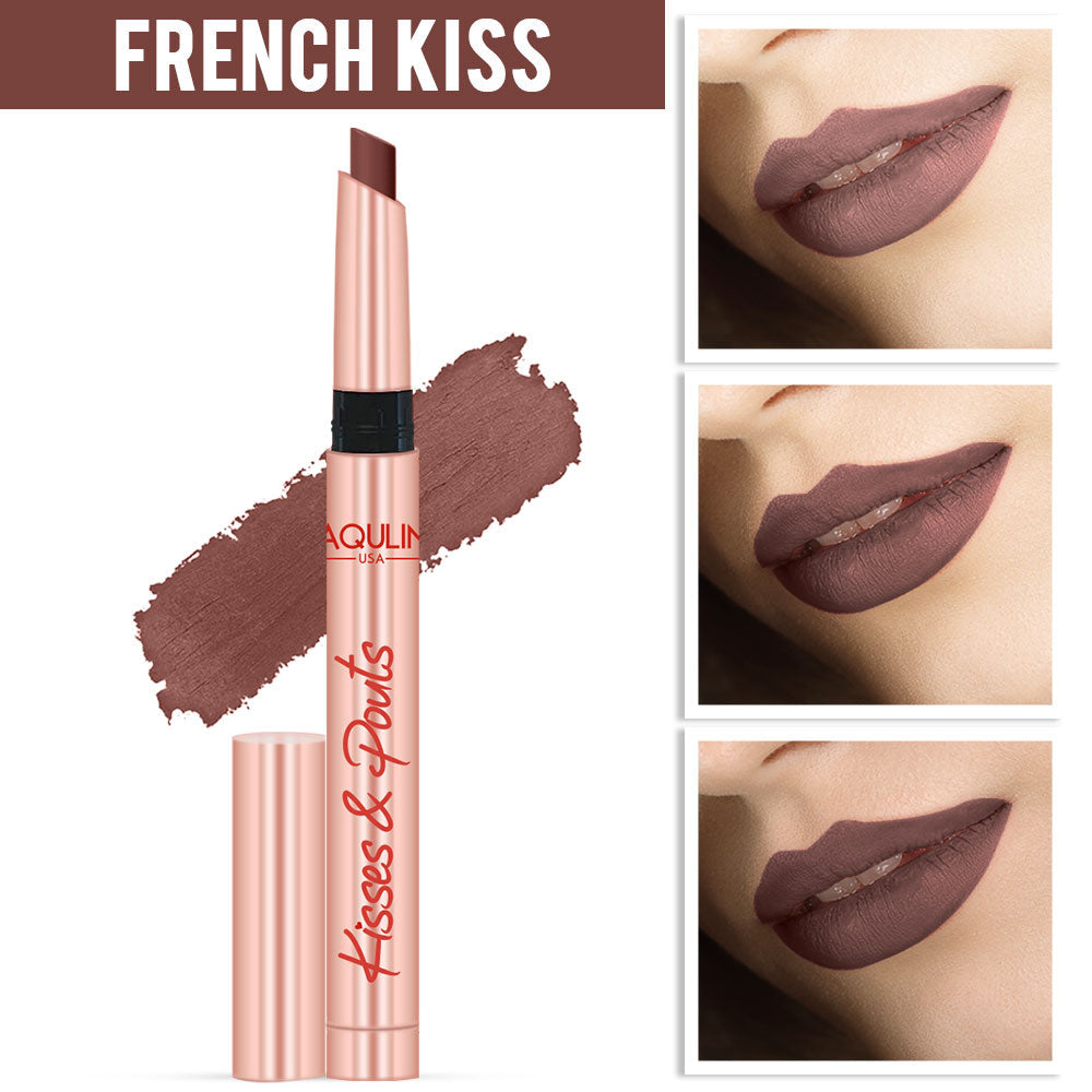 Jaquline USA Kisses & Pouts Transfer Proof Matte Lipstick 1.4gm French Kiss 01