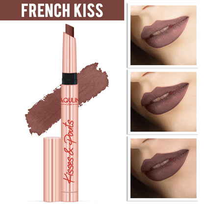 Jaquline USA Kisses & Pouts Transfer Proof Matte Lipstick 1.4gm French Kiss 01