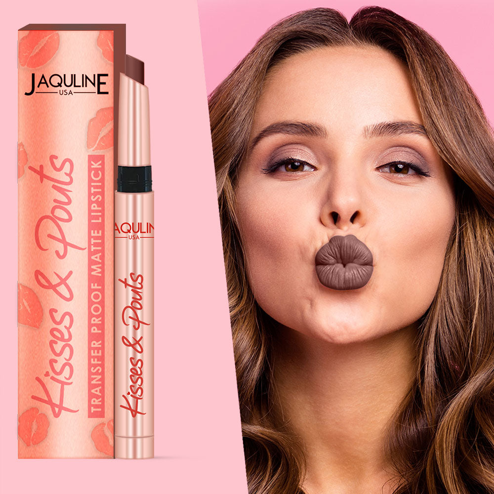 Jaquline USA Kisses & Pouts Transfer Proof Matte Lipstick 1.4gm French Kiss 01